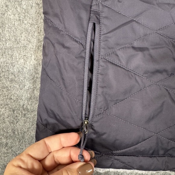 The North Face Reversible Quilted Fleece Vest Womens Small Purple Mossbud Swirl - Picture 8 of 13